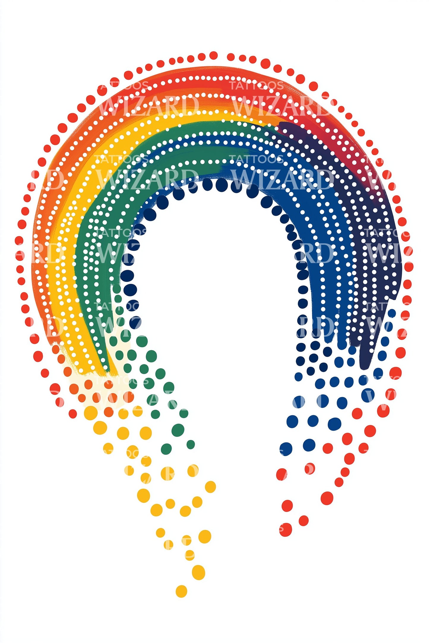 Rainbow Dot Arch Tattoo Design
