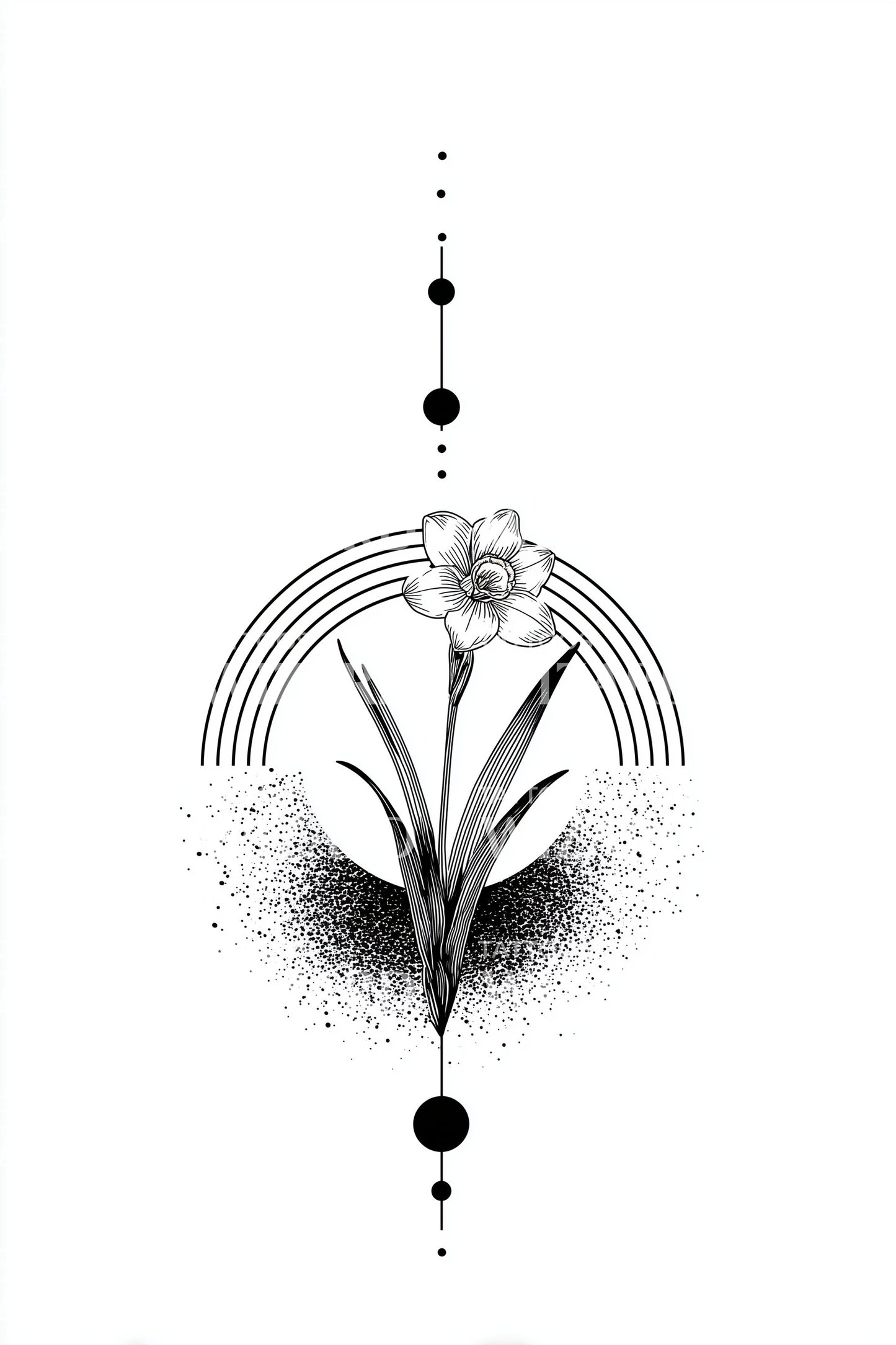 Rainbow Halo Sprout Tattoo Design