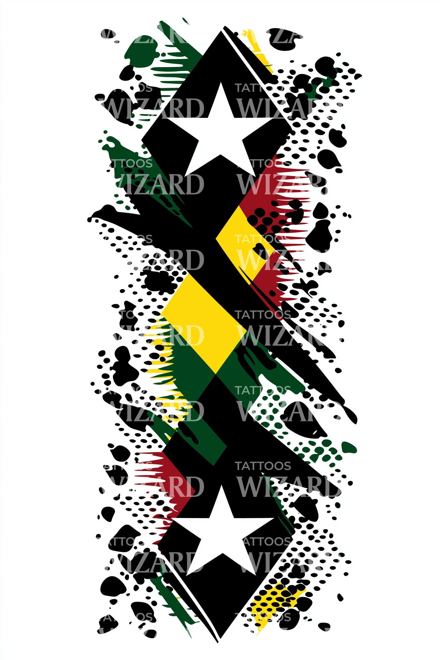 Rasta Stern Banner Tattoo Idee