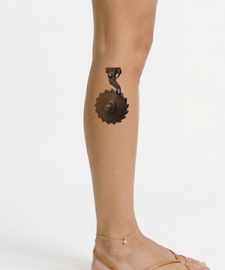 Tatueringsdesign med spärrhjul och spärrhake