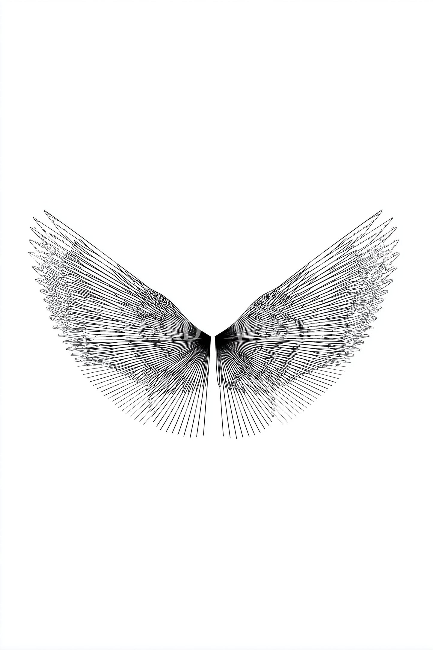 Realistic Angel Wings Tattoo Illustration