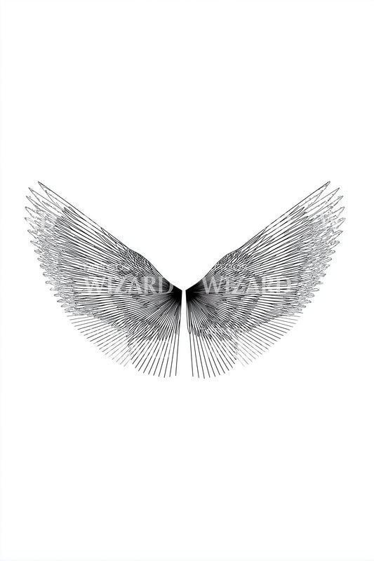 Realistic Angel Wings Tattoo Illustration