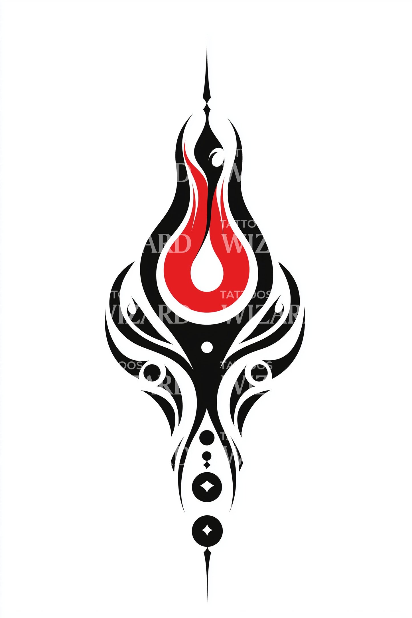 Röd Kärnflamm Tatuering Design