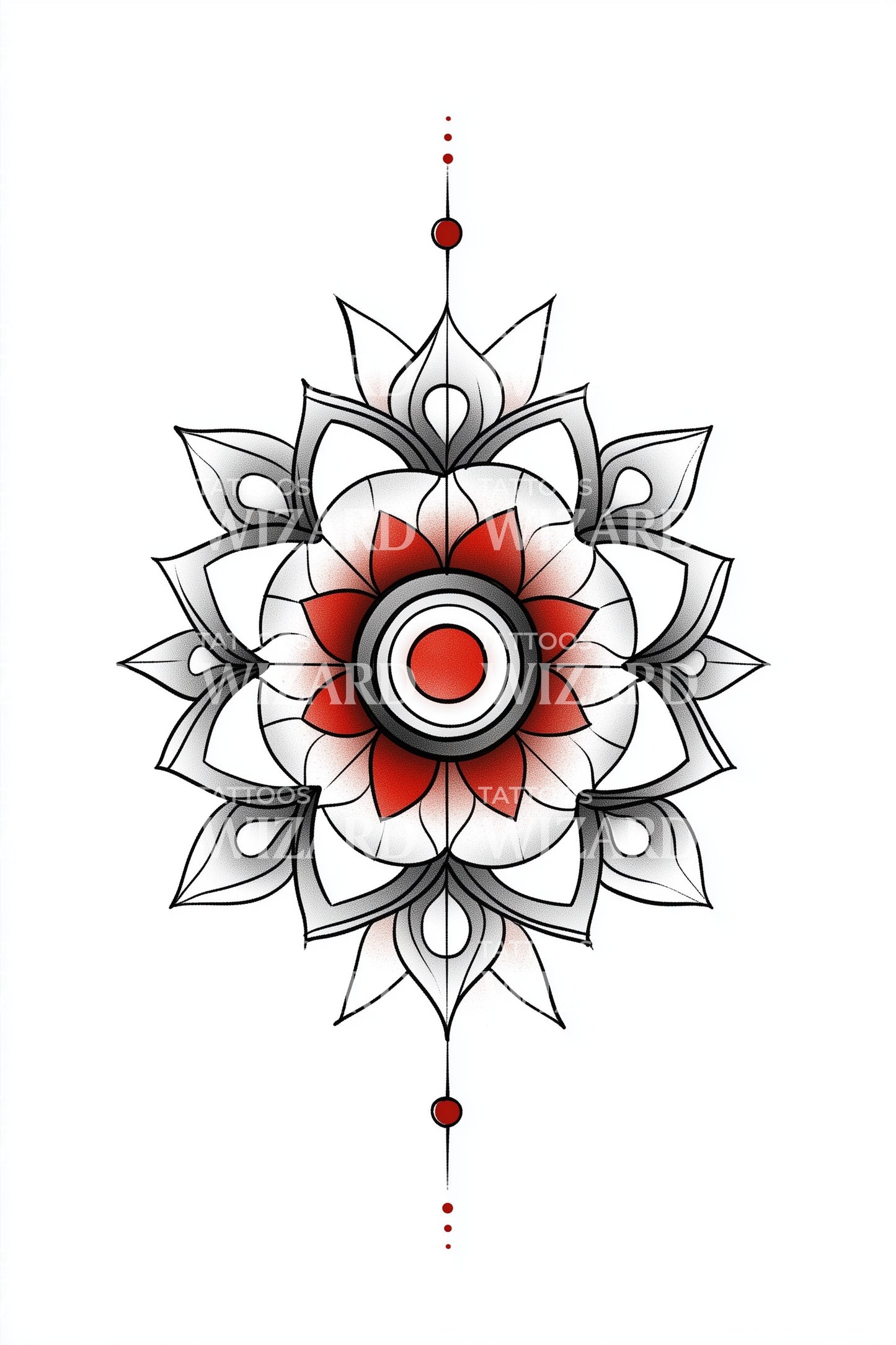 Red Eye Mandala Tattoo Design