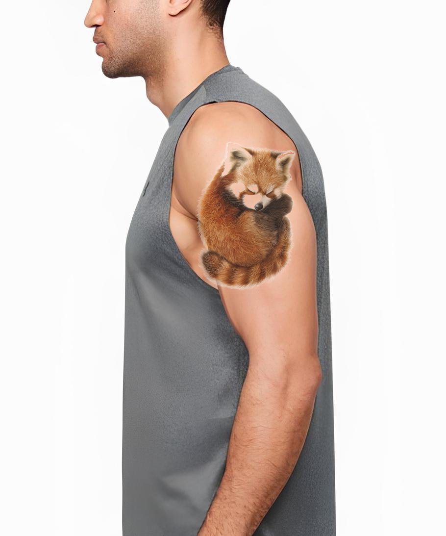 Sleeping Red Panda Tattoo Design
