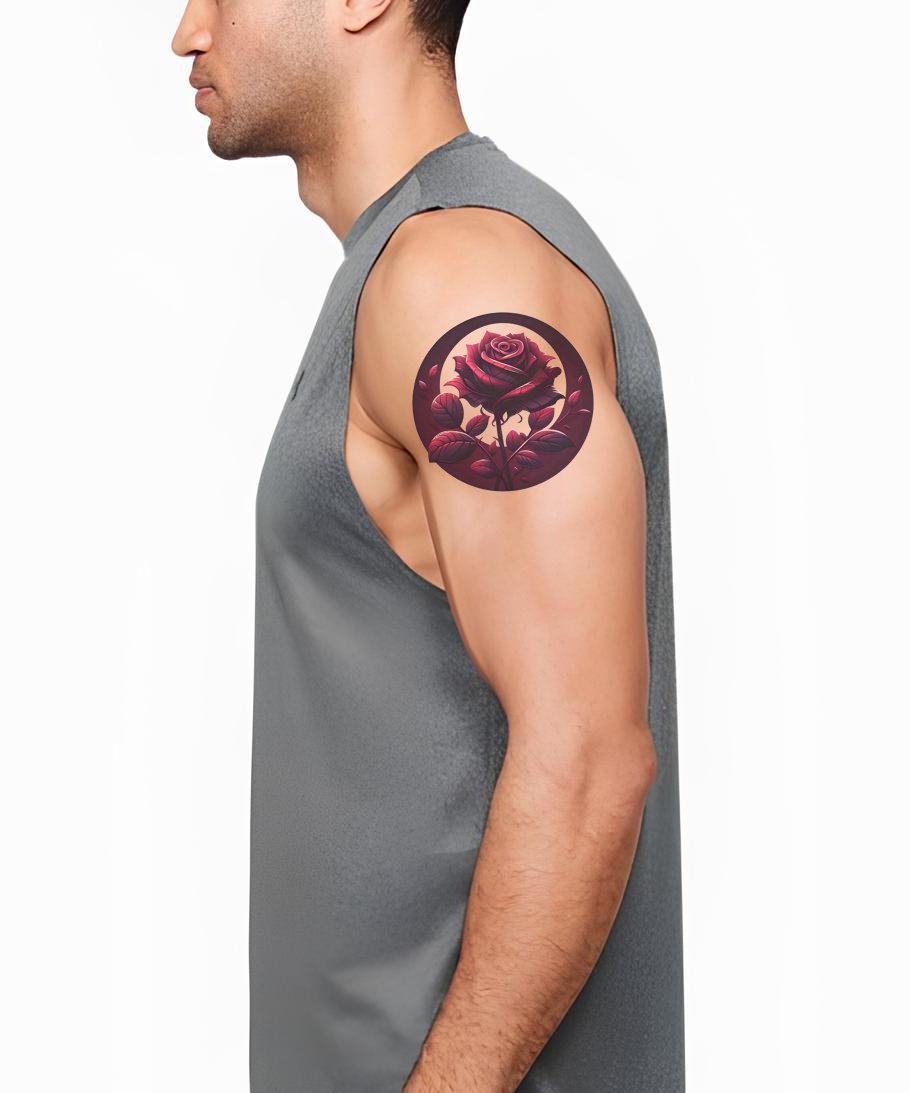 Dark Red Rose Tattoo Idea