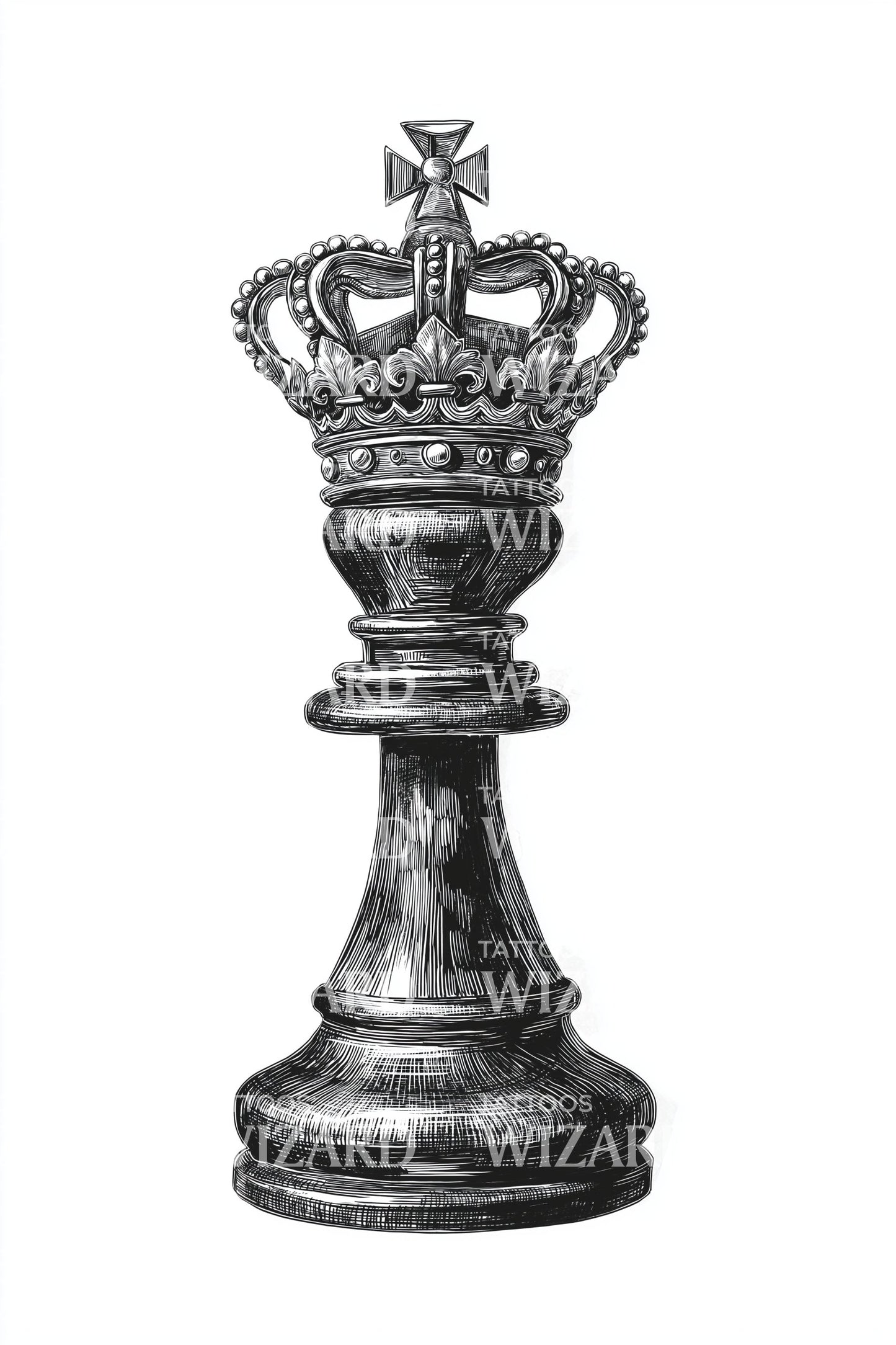 Königliches Schachfigur-Tattoo-Design