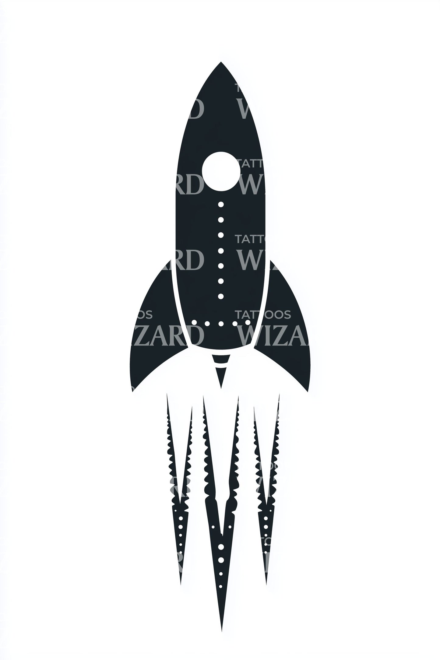 Design Tatuaggio Emblema Razzo Retrò