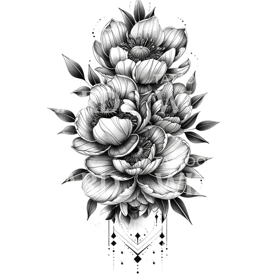 Rich and Luxurious Flowers Tattoo Design