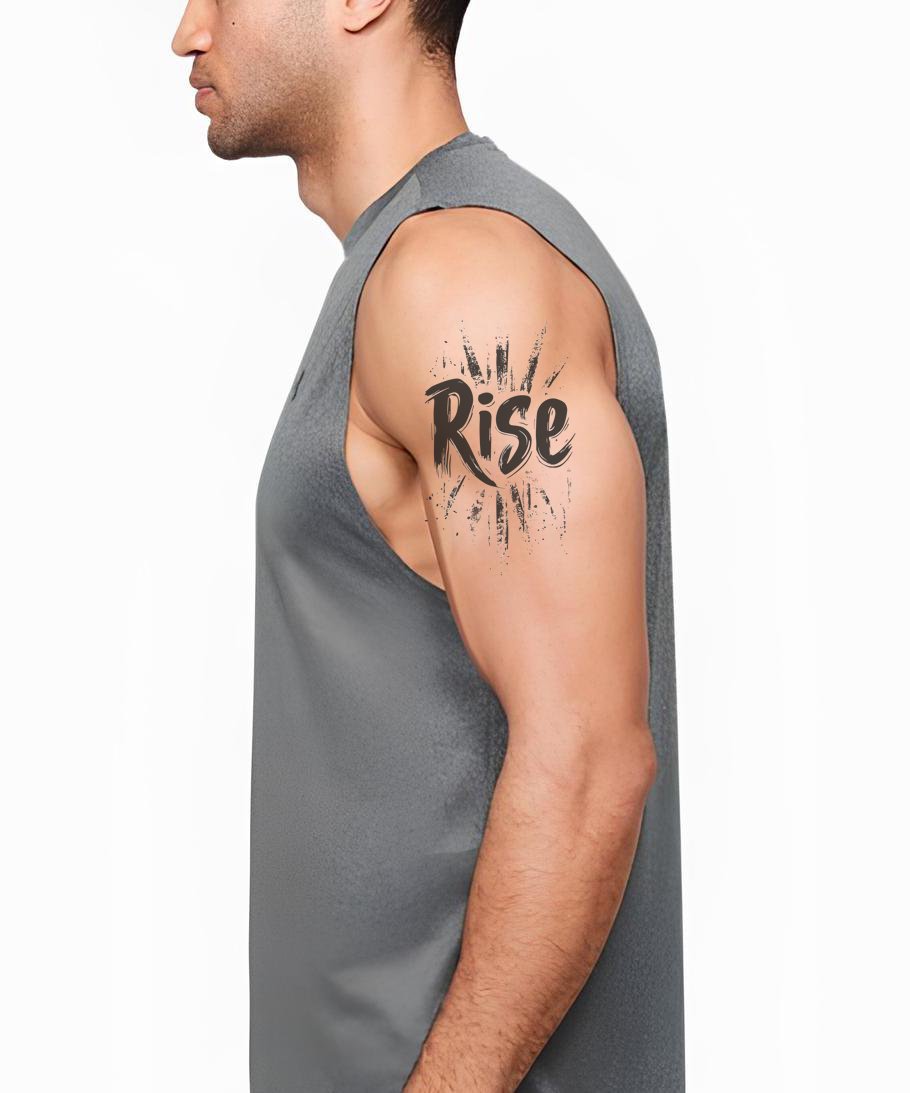 Rise Bold Lettering Tattoo Idea