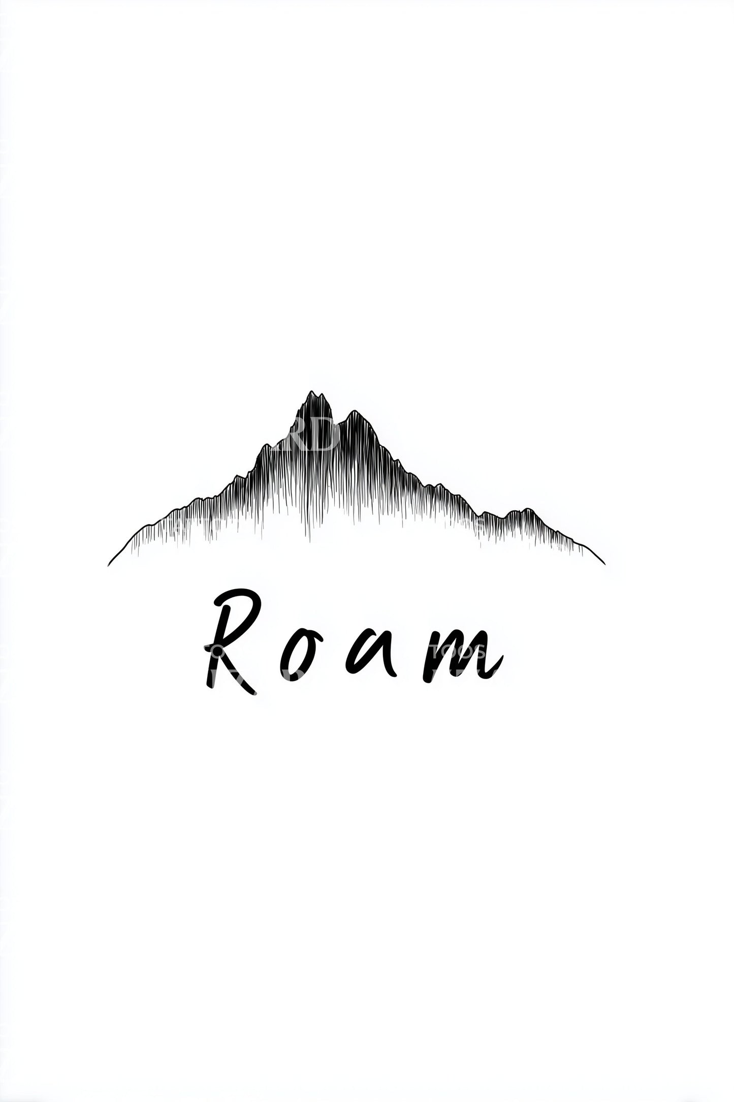 Roam Mountain Minimalistisk Tatoveringsdesign