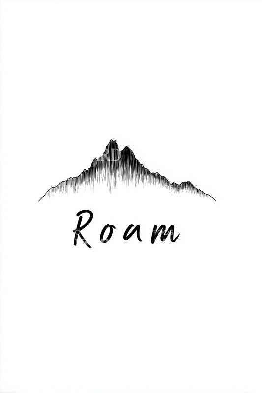 Минималистичный дизайн татуировки Roam Mountain