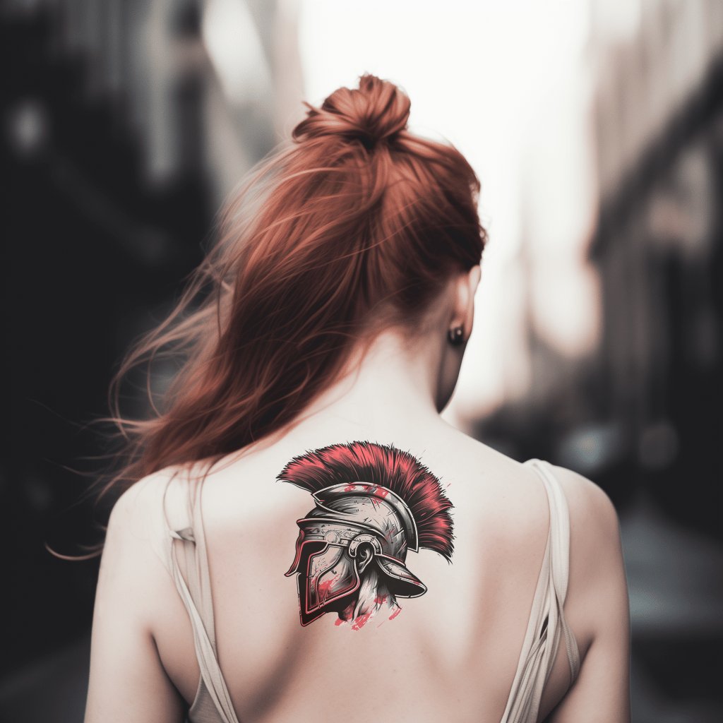 Roman Warrior Helmet Tattoo Design