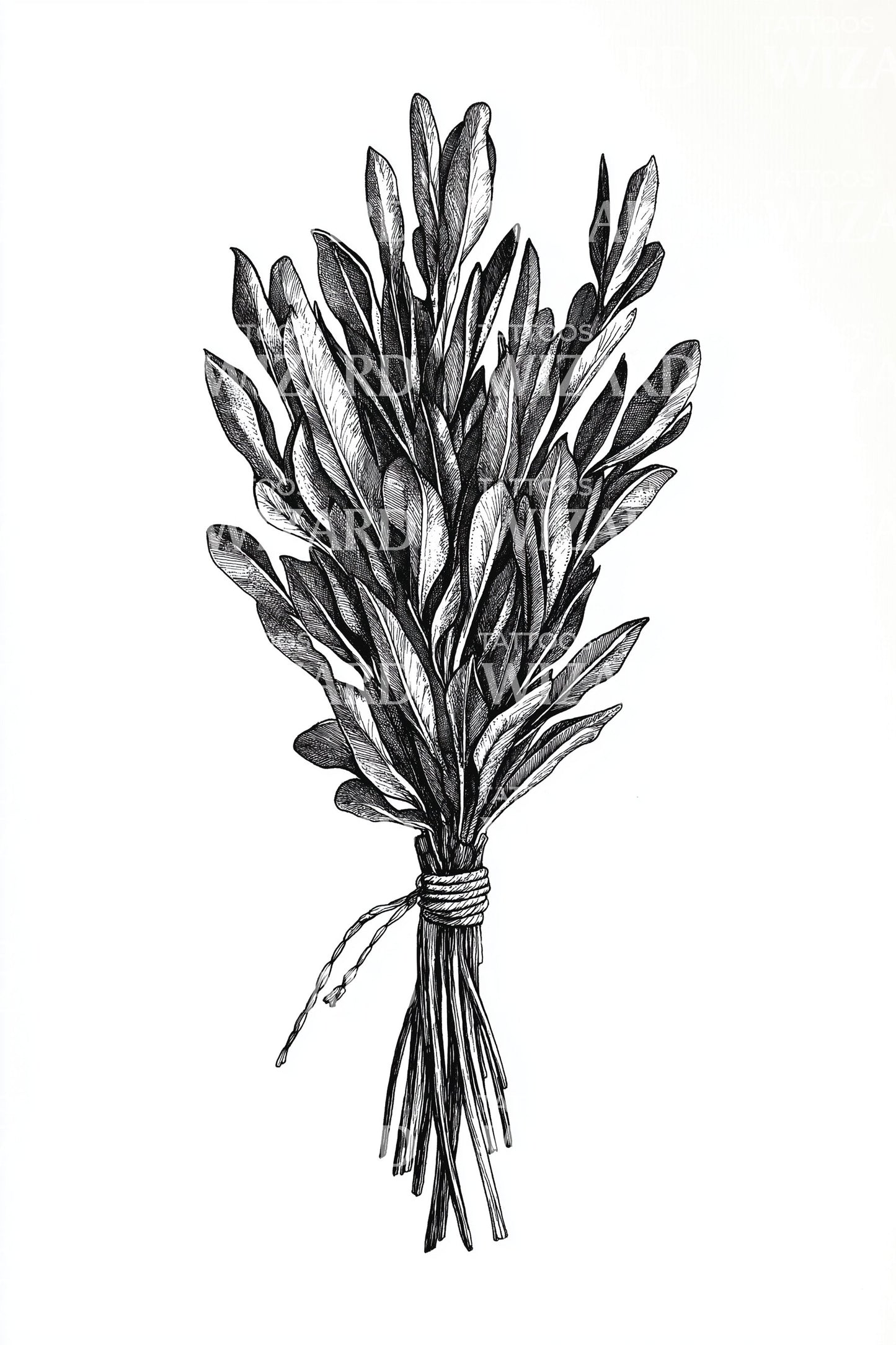 Rustic Herb Bundle Tattoo Idea