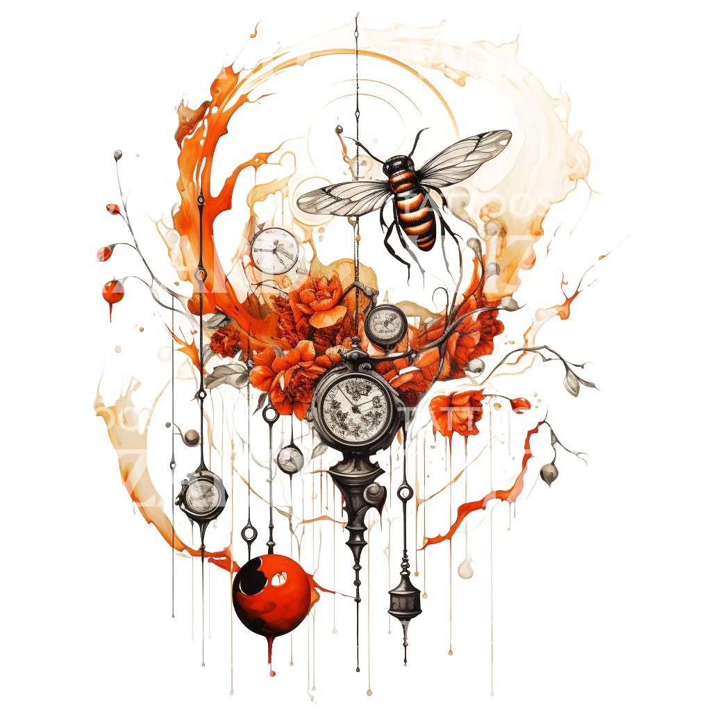 Dali Inspired Surrealist Tattoo Design