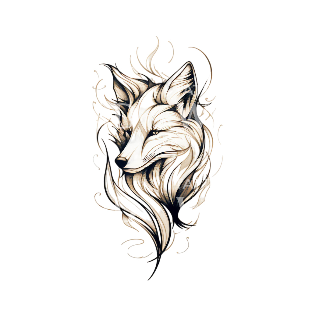 Sketch Fox Tattoo Design