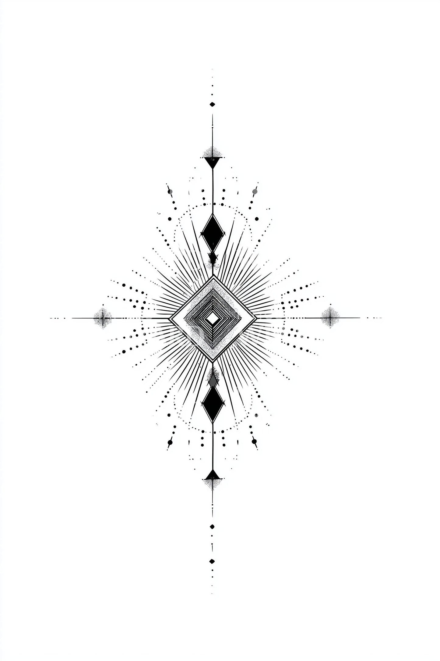 Sacred Diamond Geometry Tattoo Design