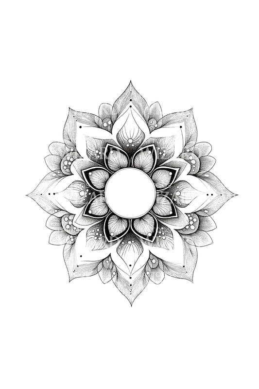 Sacred Flower Mandala Tattoo Design