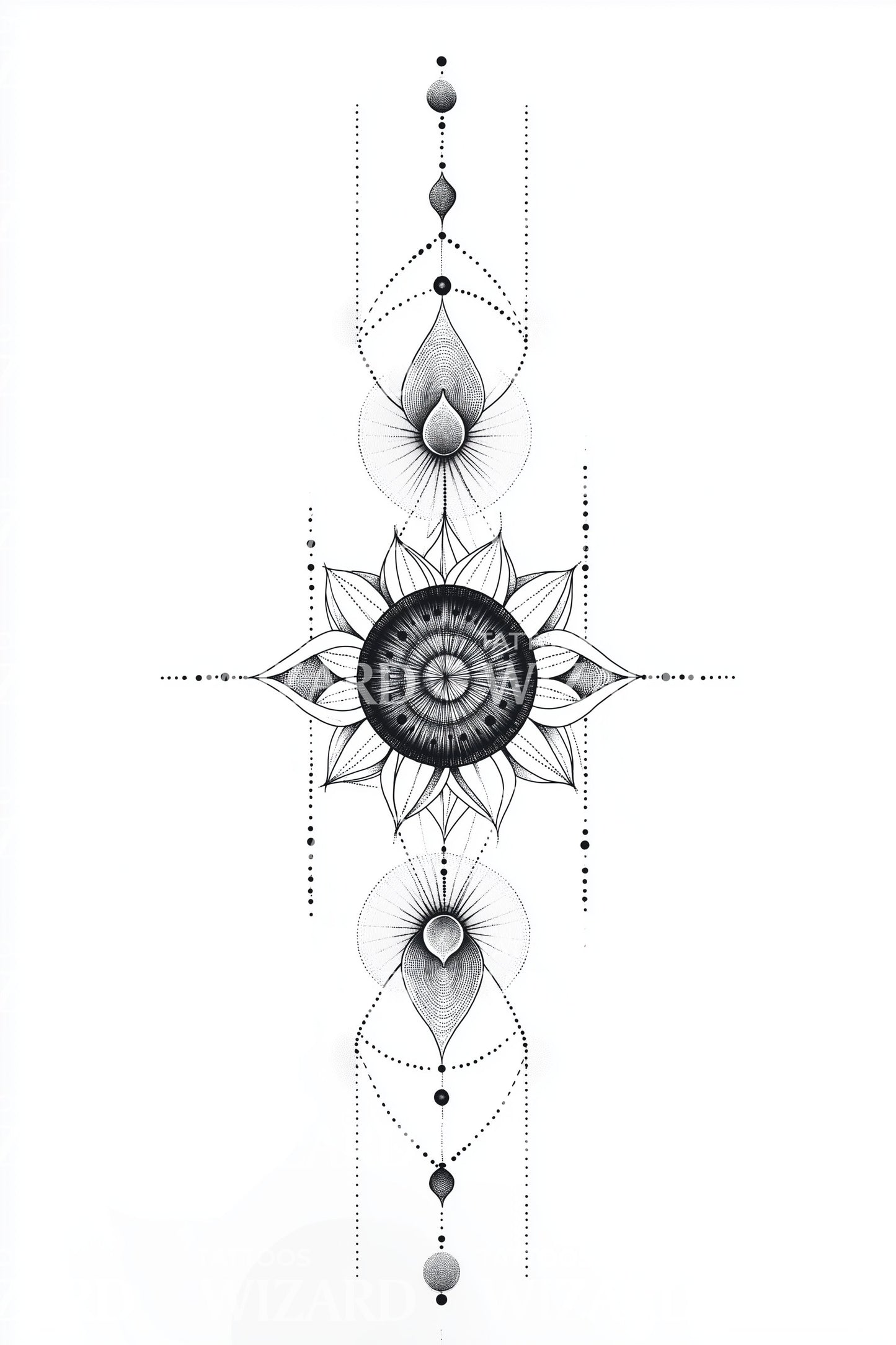 Sacred Geometry Compass Tattoo Design