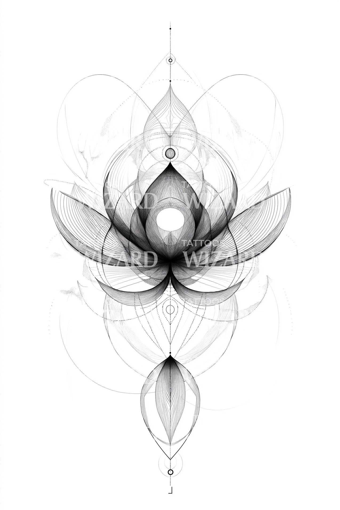 Sacred Geometry Lotus Tattoo Design