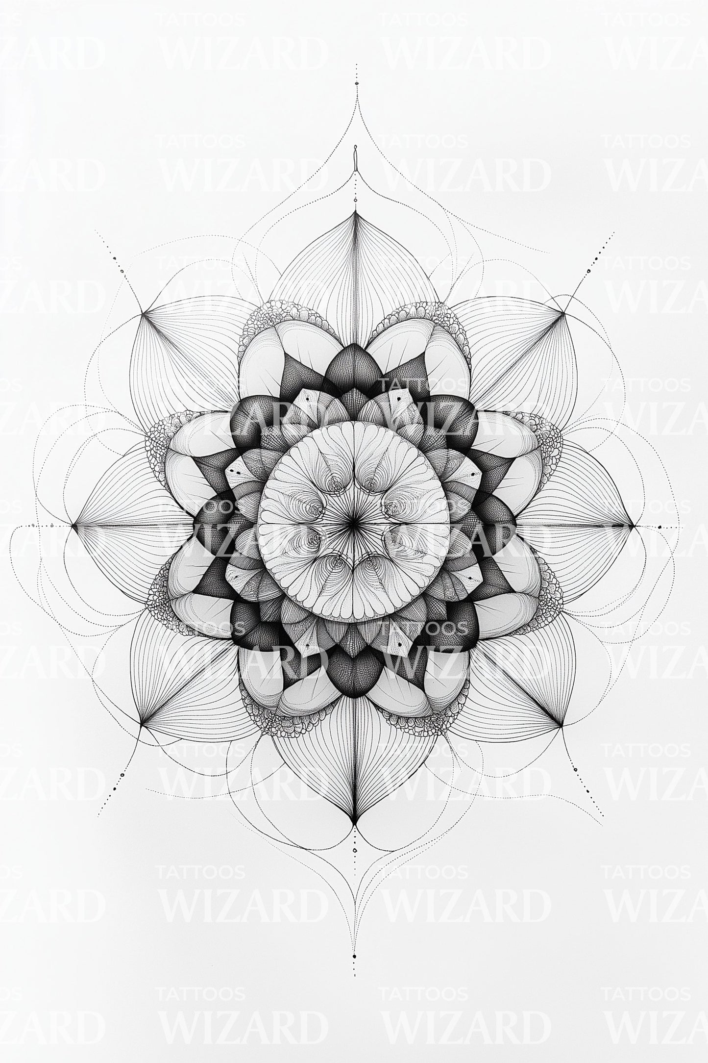 Design de Tatuagem Mandala de Geometria Sagrada