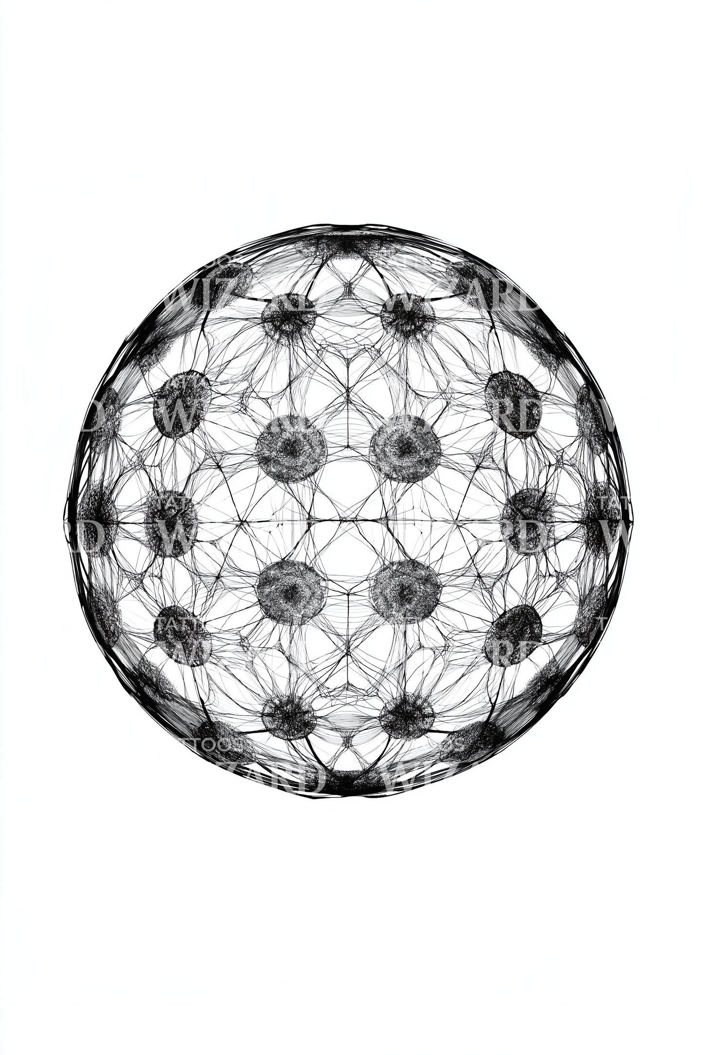 Sacred Geometry Spore Sphere Tattoo Design