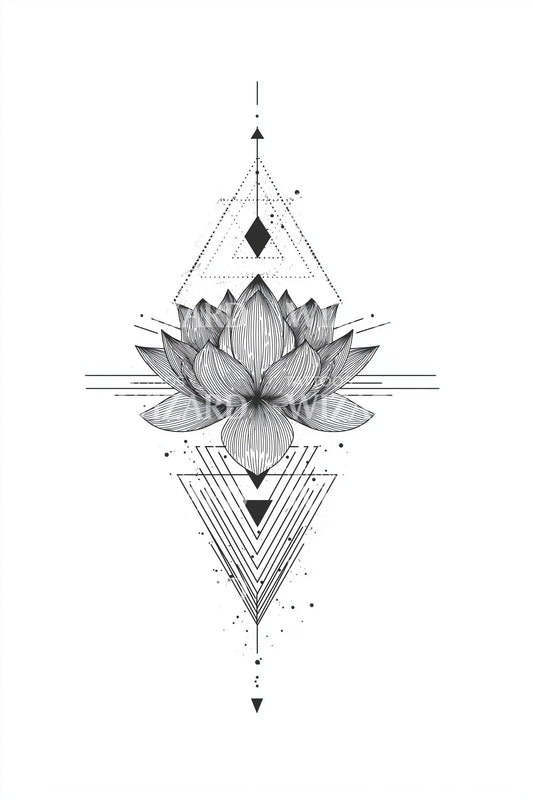 Kutsal Lotus Elmas Dövme Tasarımı