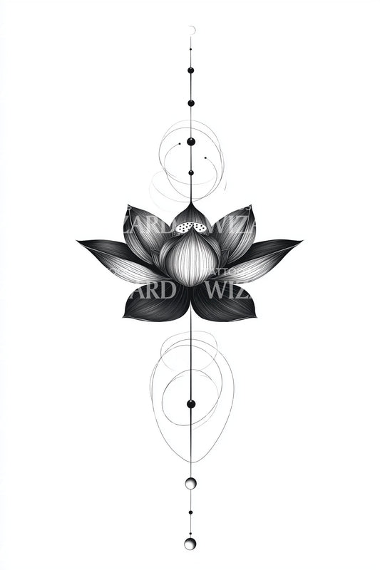 Helig Lotus Geometri Tatuering Design