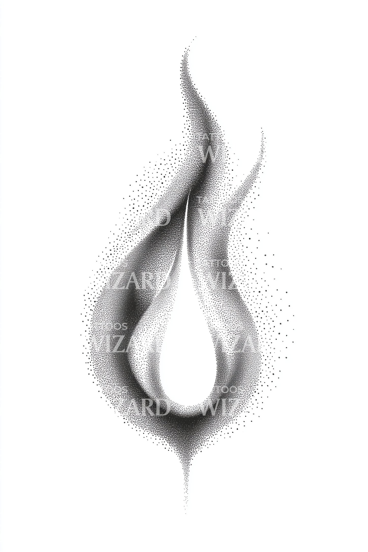 Sacred Tear Flame Tattoo Illustration