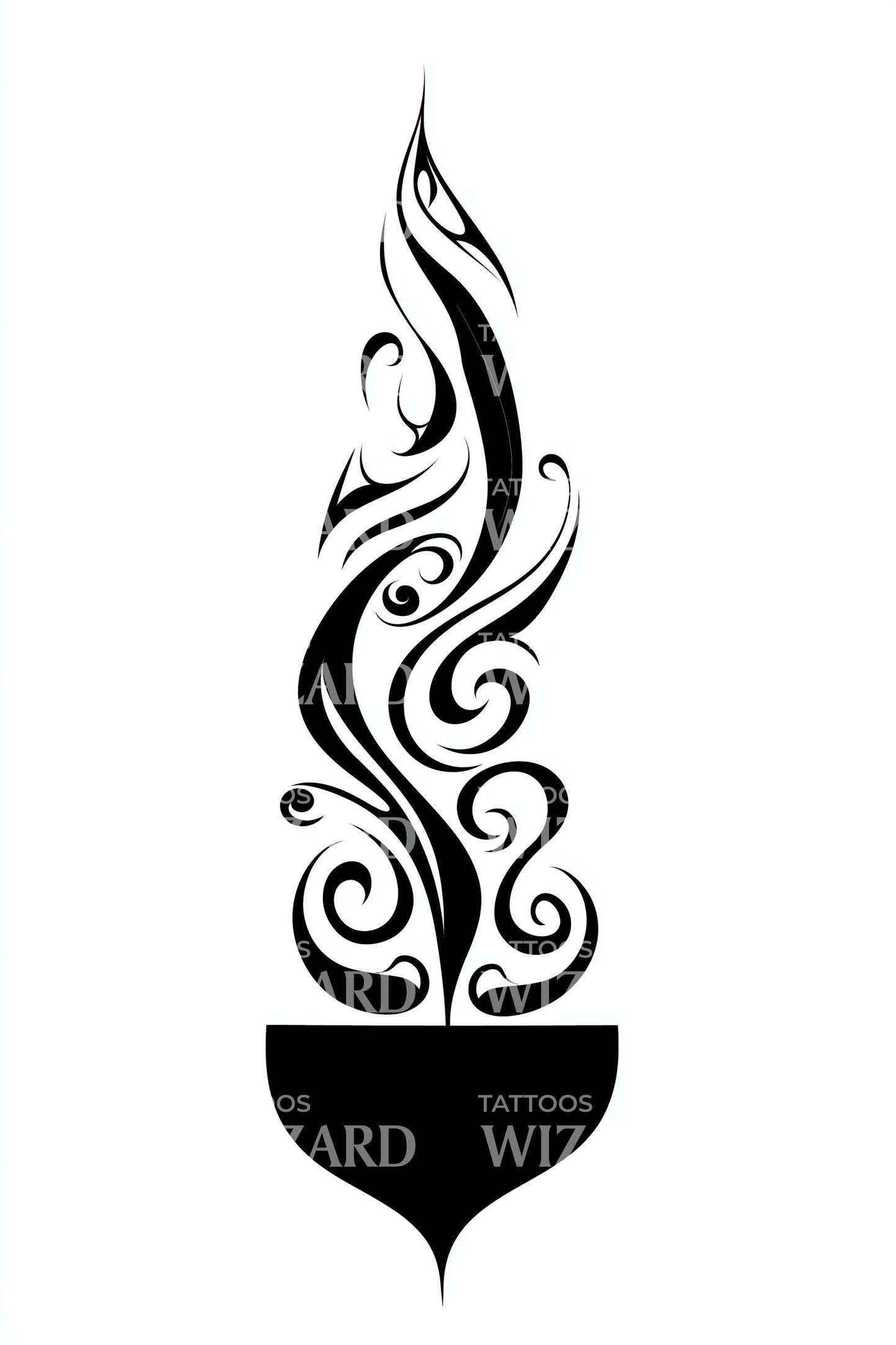 Hellig Stamme Flamme Tatoveringsdesign