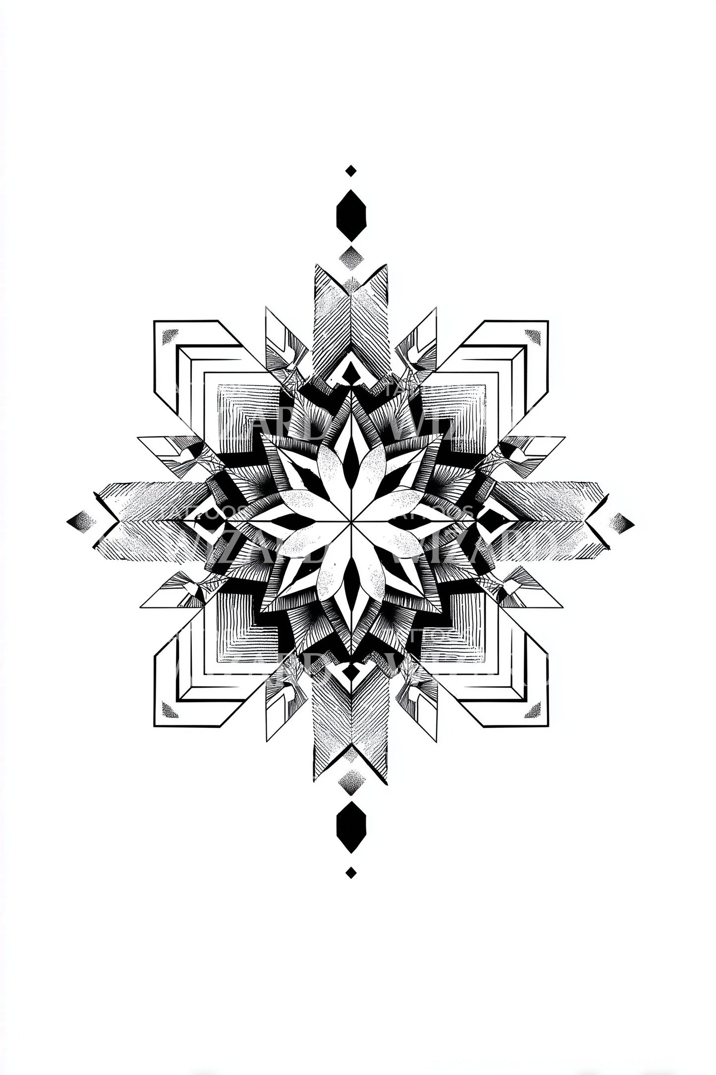 Sacred Winter Mandala Tattoo Design