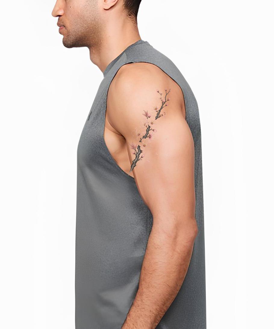 Cherry Blossom Branch Tattoo Design