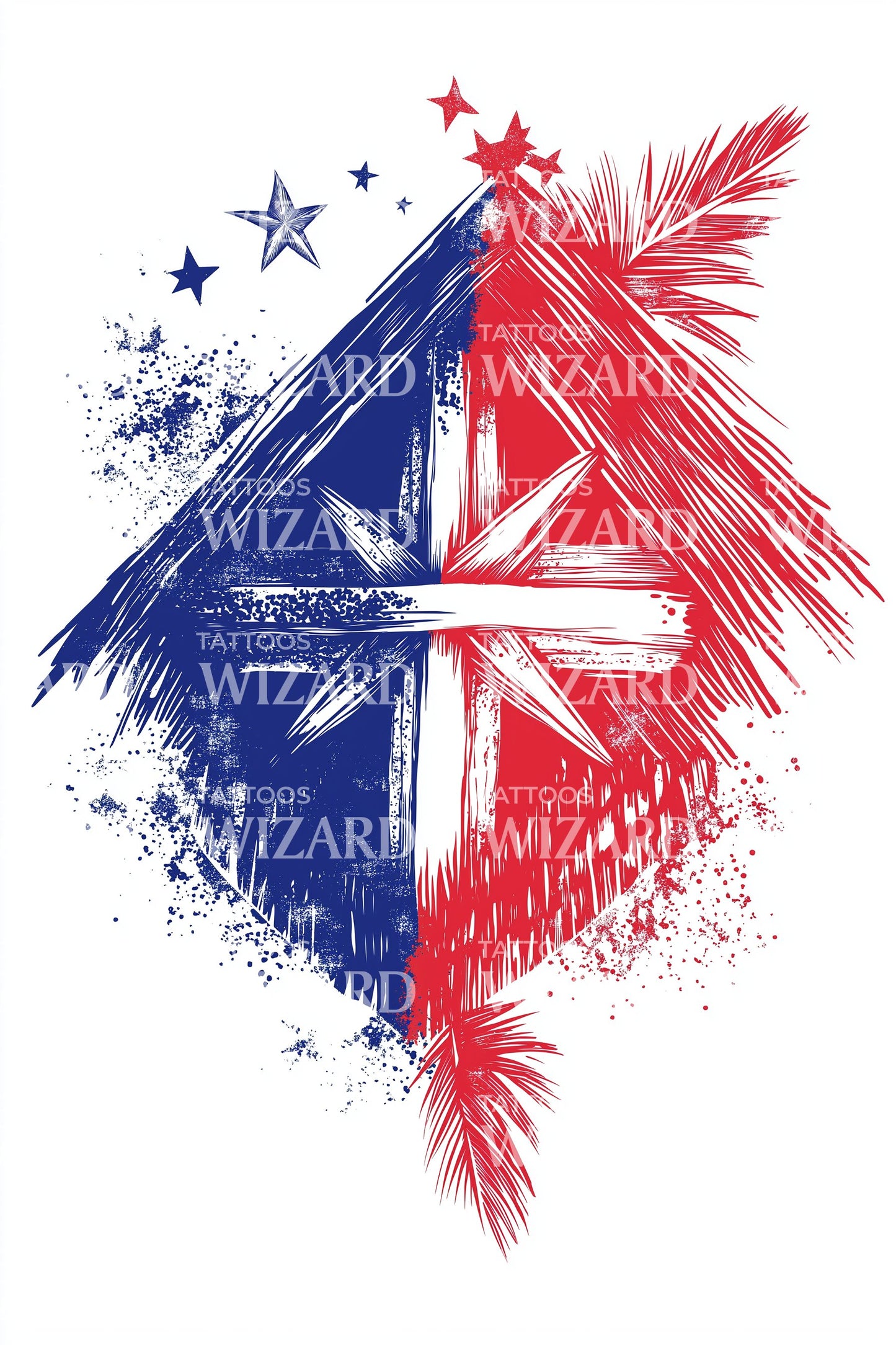 Samoa Pinsel Flagge Tattoo Illustration