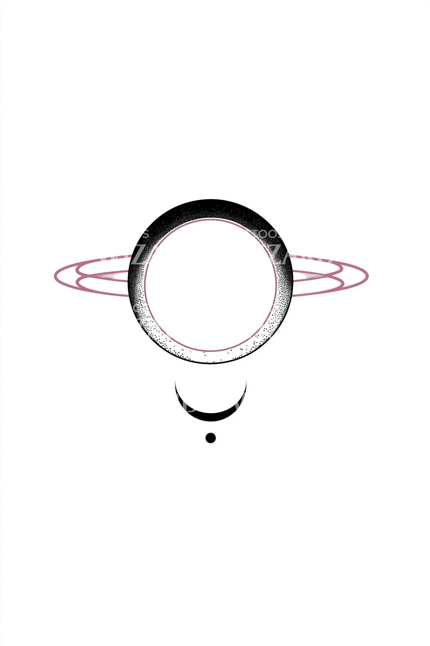 Saturn Ringed Planet Tattoo Design