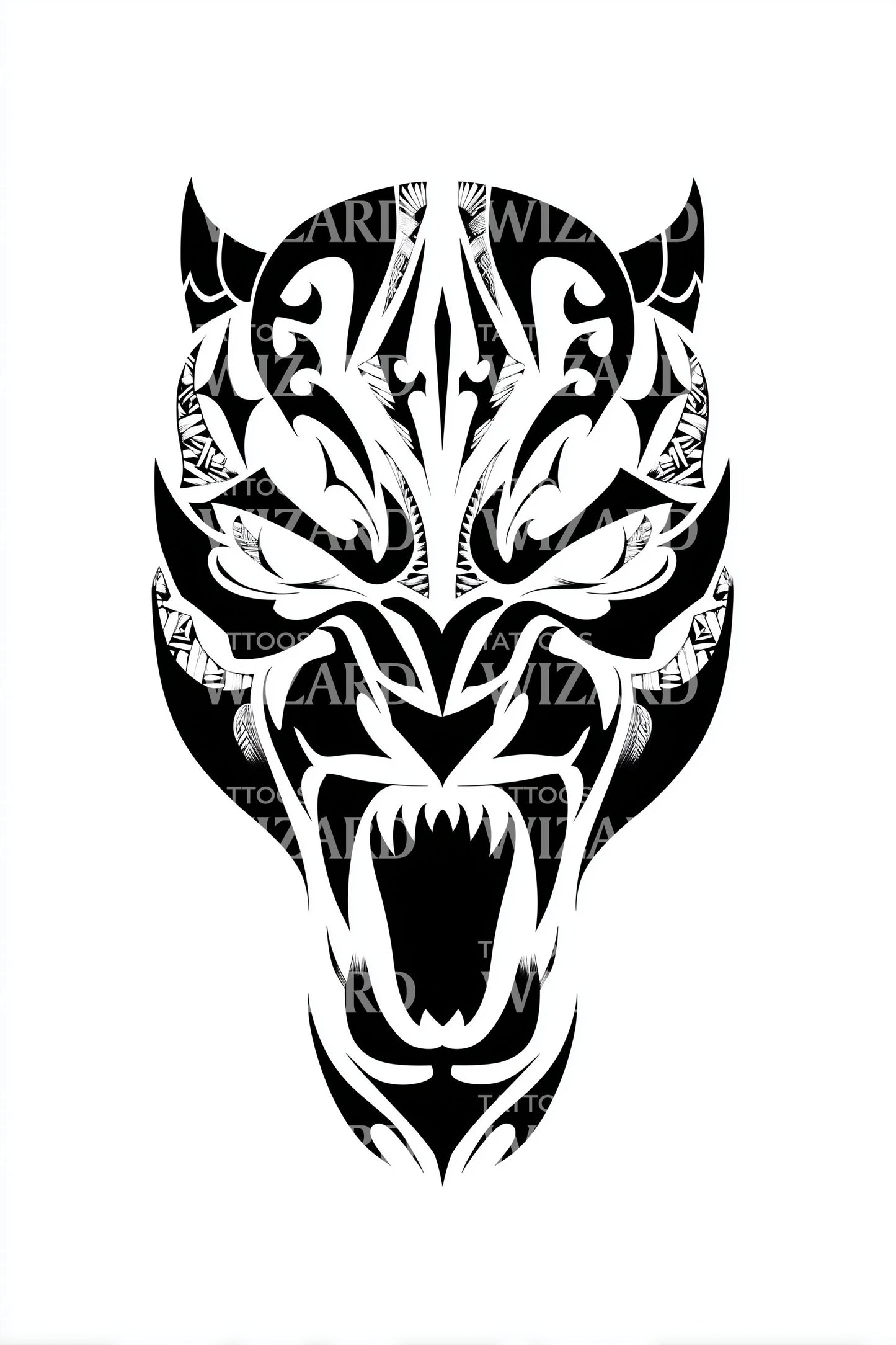 Savage Tiger Snarl Tattoo Design
