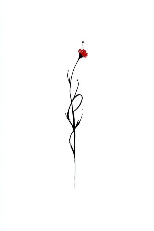 Scarlet Lone Bloom Tatuering Idé