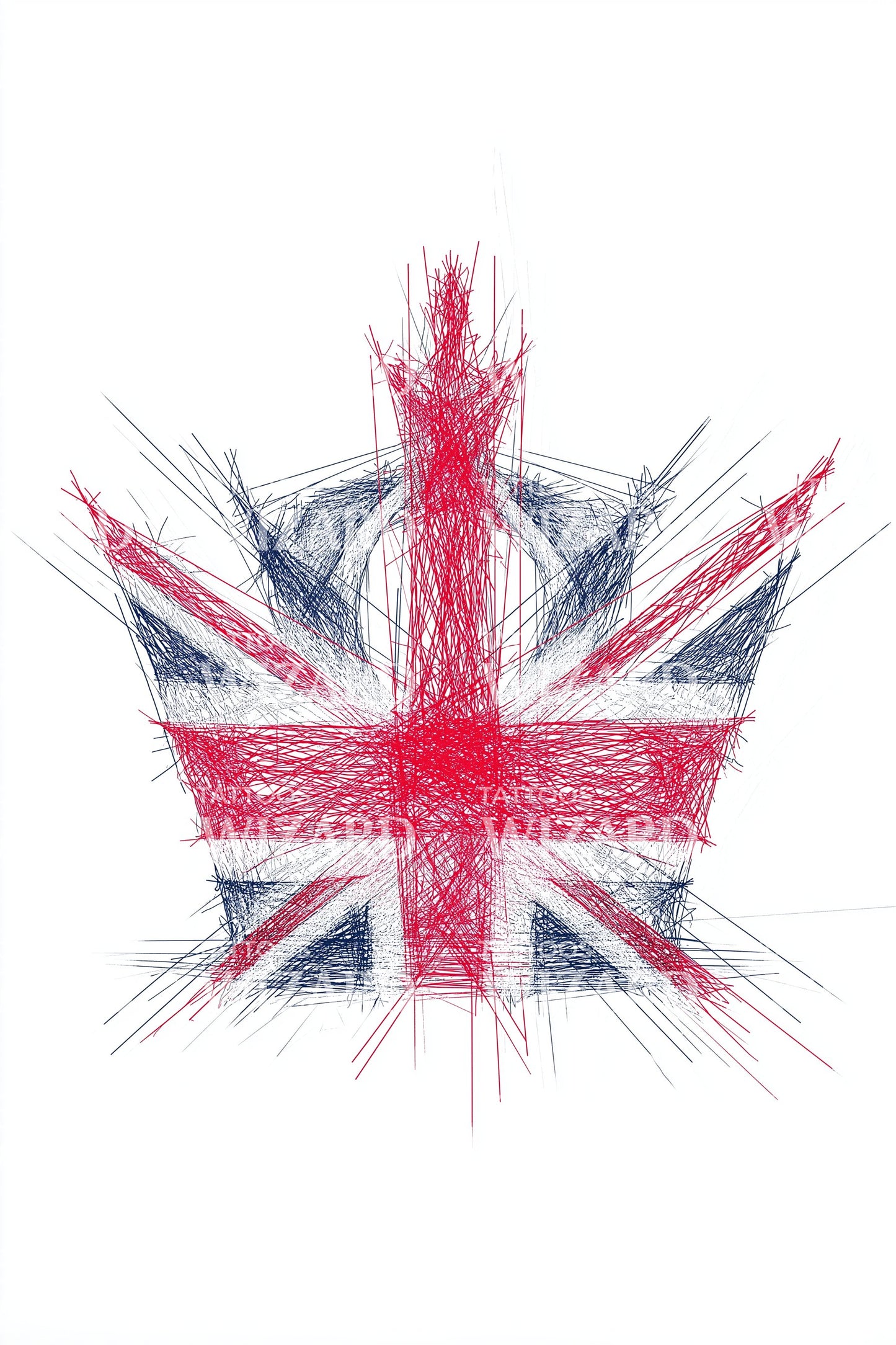 Krabbels Verenigingsvlag Tattoo Illustratie