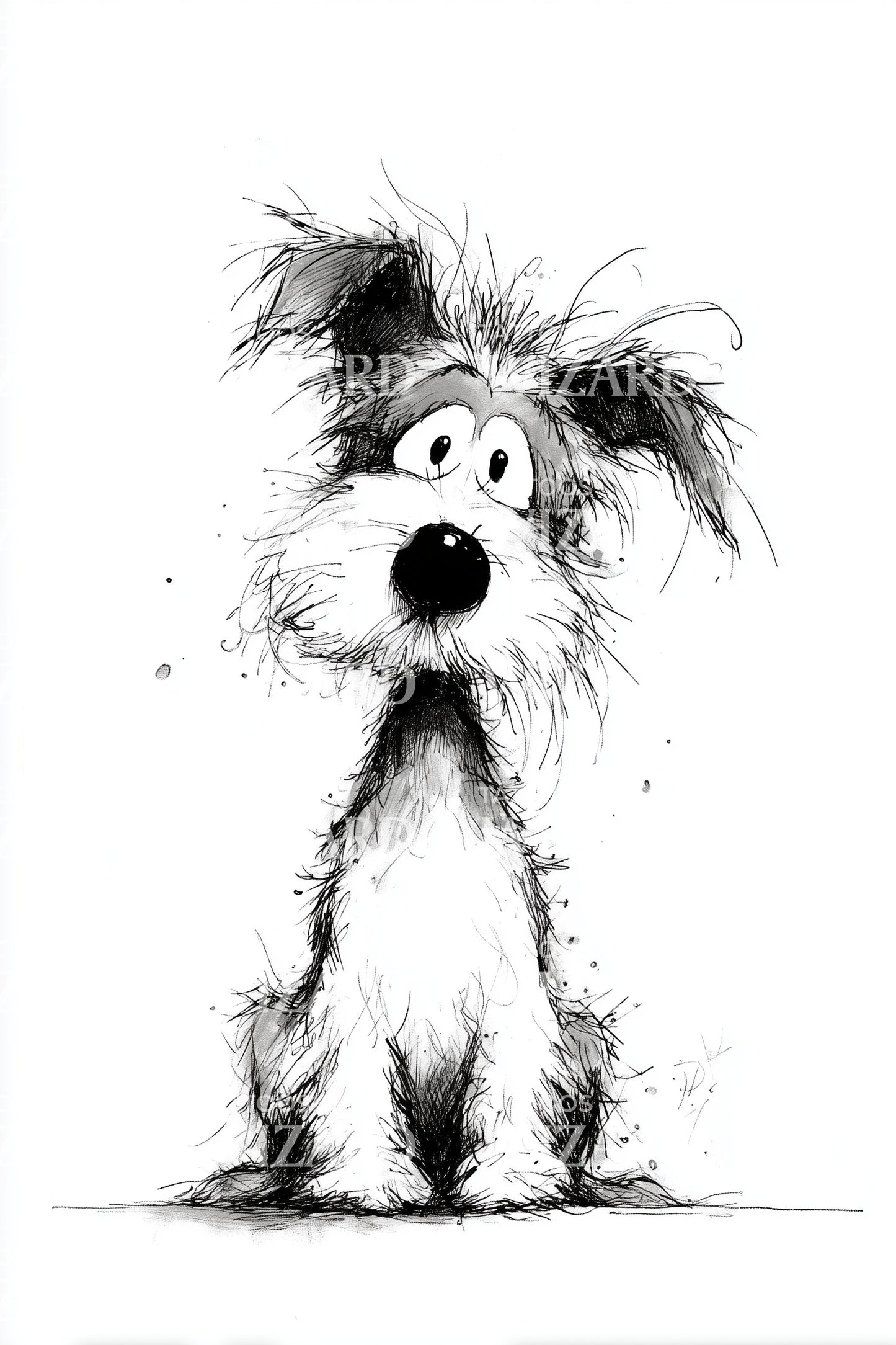 Scruffy Cartoon Dog Tattoo Design