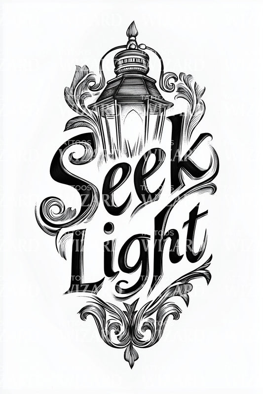 Seek Light Lighthouse Tattoo Design