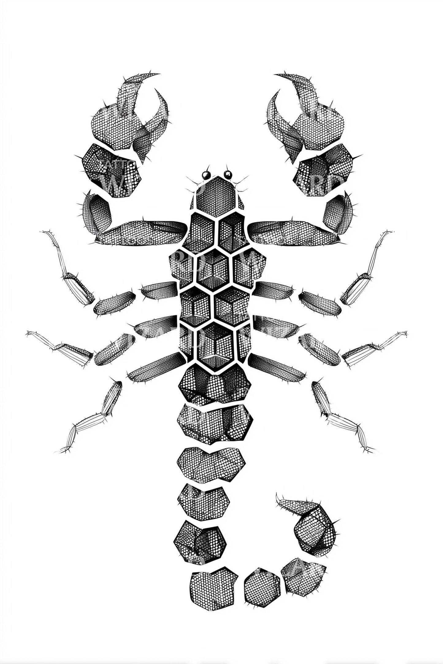 Segmented Scorpion Totem Tattoo Design
