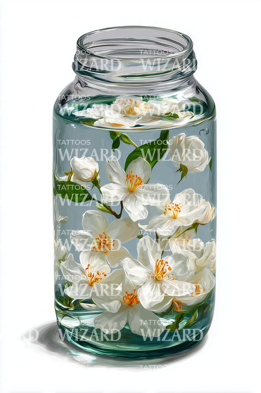 宁静花瓶纹身设计