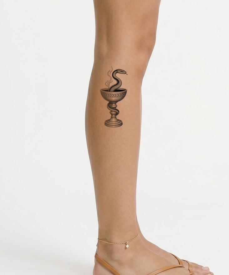 Serpent and Chalice Tattoo Design