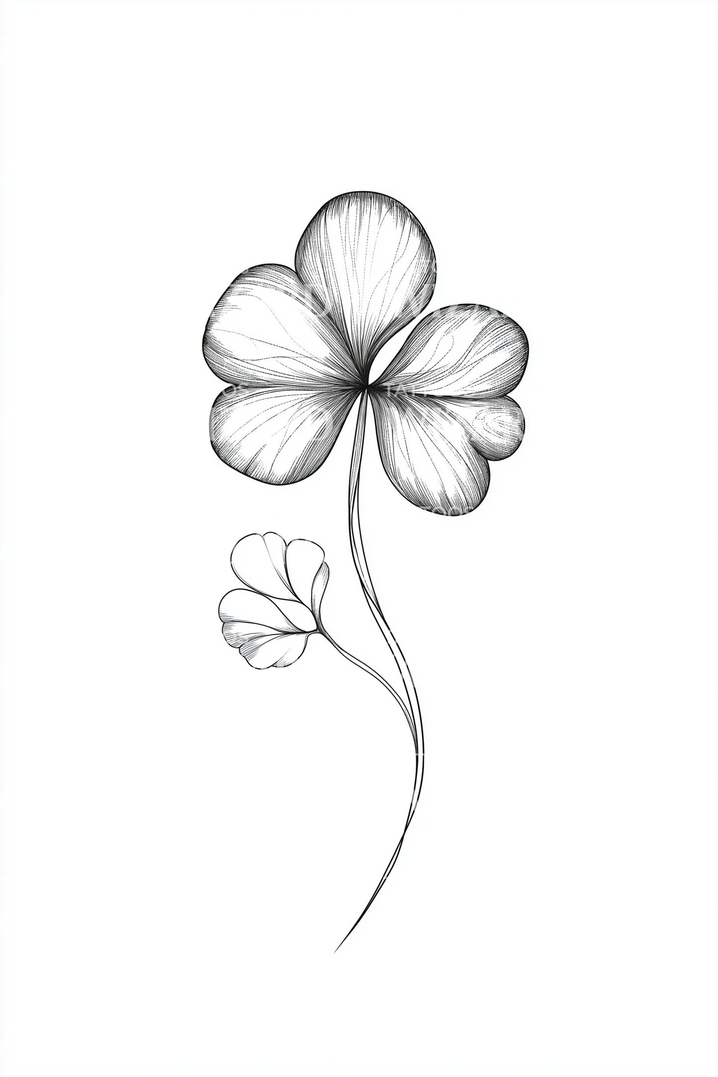 Shaded Clover Blossom Tattoo Idea