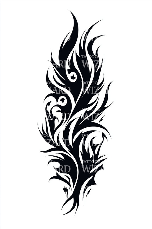 Shadowfire Tribal Flame Tattoo Illustration