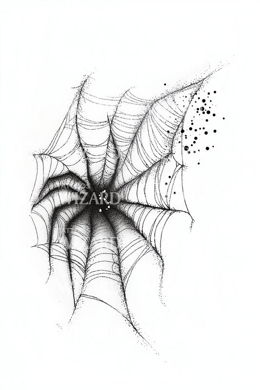 Illustration de tatouage ombre toile brisée