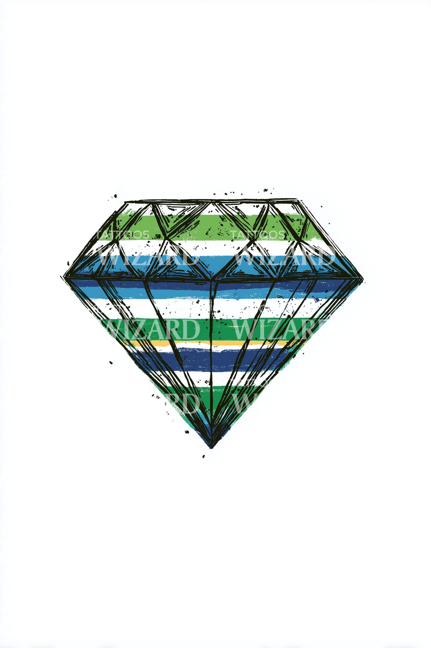 Sierra Leone Crystal Rhombus Tattoo Illustration