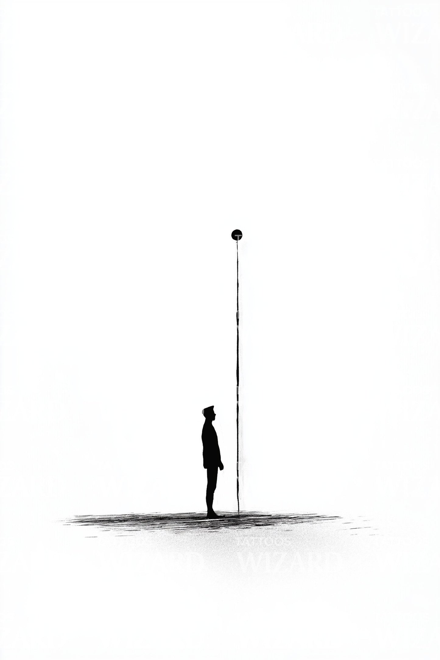 Tyst Betraktare Pelartatuering Illustration