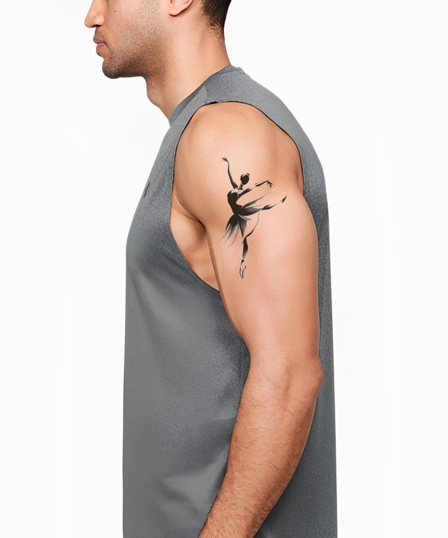 Elegant Ballet Silhouette Tattoo Design