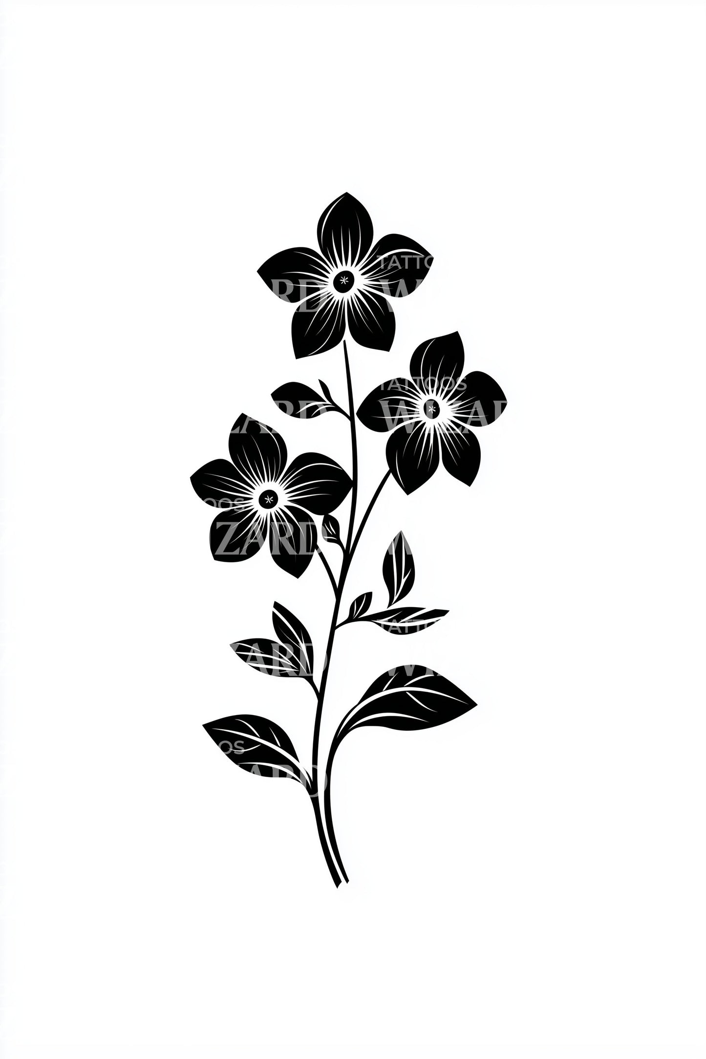 Silhuett Jasminkvist Tatoveringsdesign