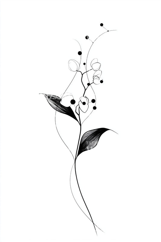 Egyszerű bogyós ágvég tetoválásminta